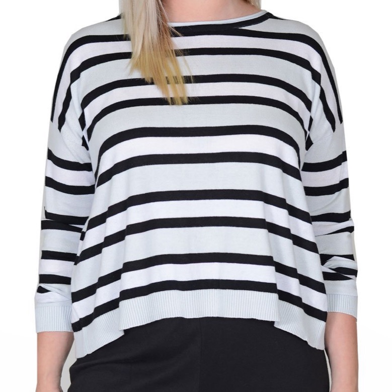Planet Black And Blue Striped Sweater